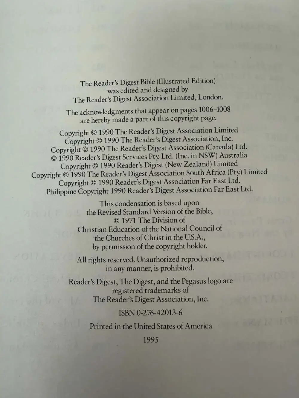 The Reader's Digest Bible: Illustrated Edition (Hardcover, 1995)